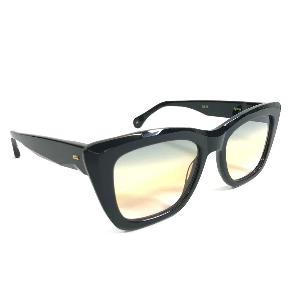 Alfred Kerbs Sunglasses SYLVIA BK Black Cat Eye with Blue Orange Gradient Lenses